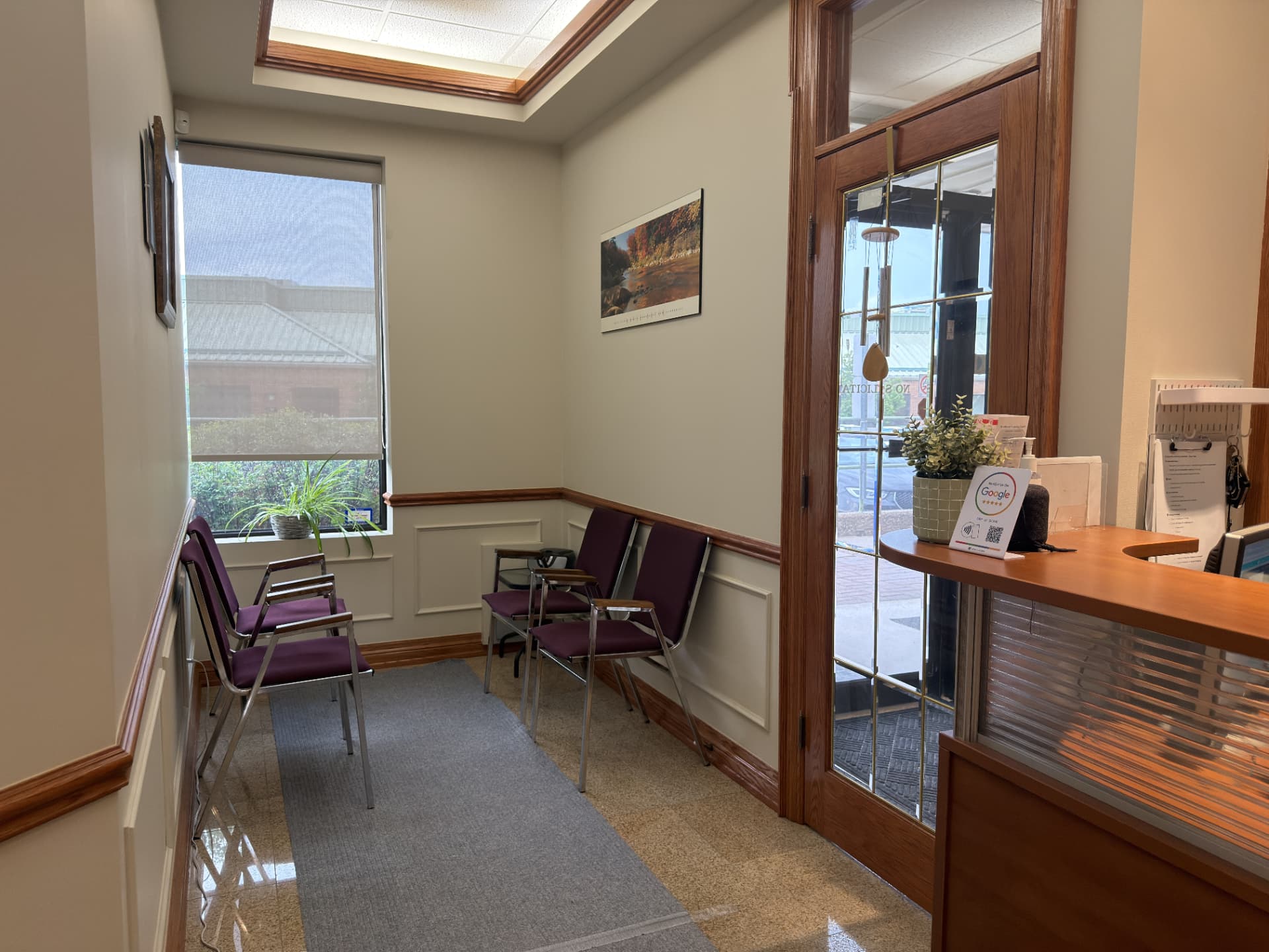 Mindframe Psychology Centre reception and waiting area in Mississauga
